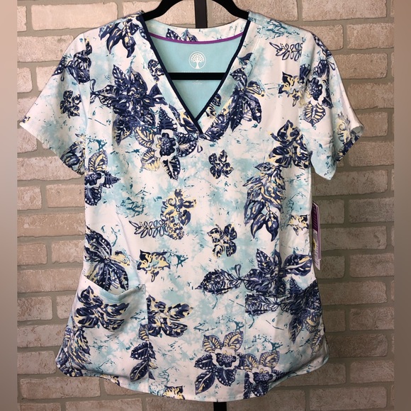 healing hands Tops - Healing Hands Purple Label Grosgrain Ribbon V-neck Scrub Top